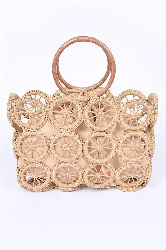Weaved Straw Summer Bag sold by Charming Charlie product image thumbnail 5