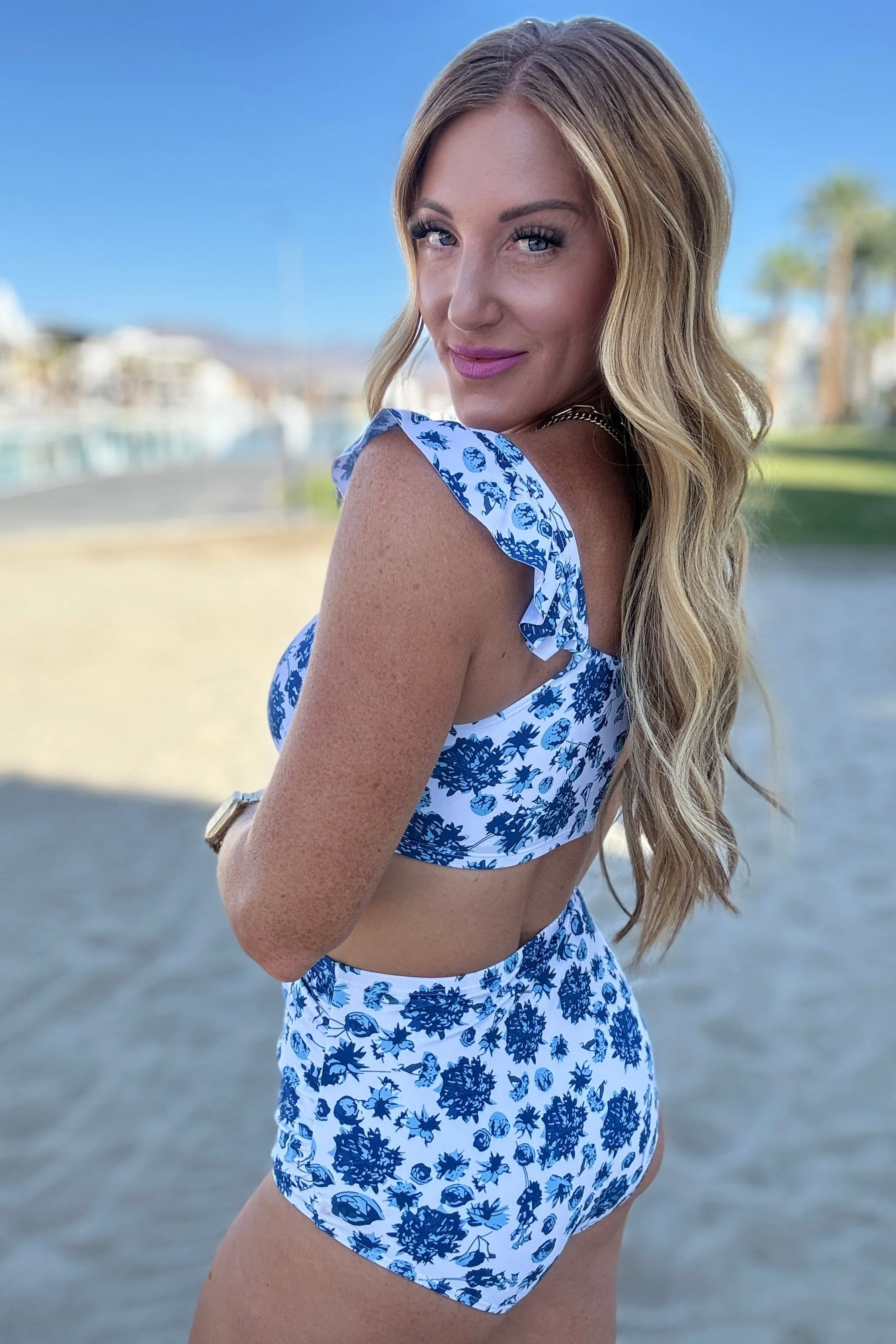 Samoa Floral High Waisted Swim Bottoms sold by Charming Charlie product image thumbnail 4