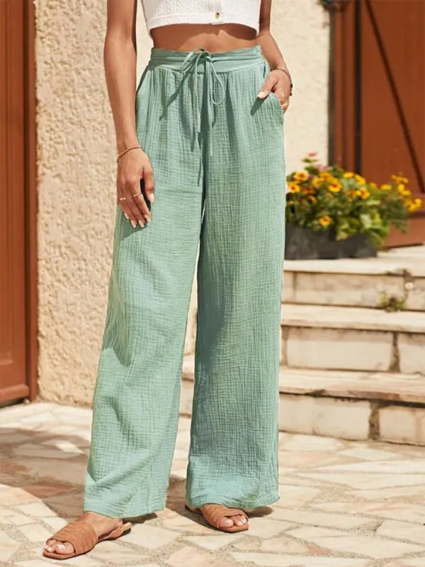Texture Tied Wide Leg Pants sold by Charming Charlie