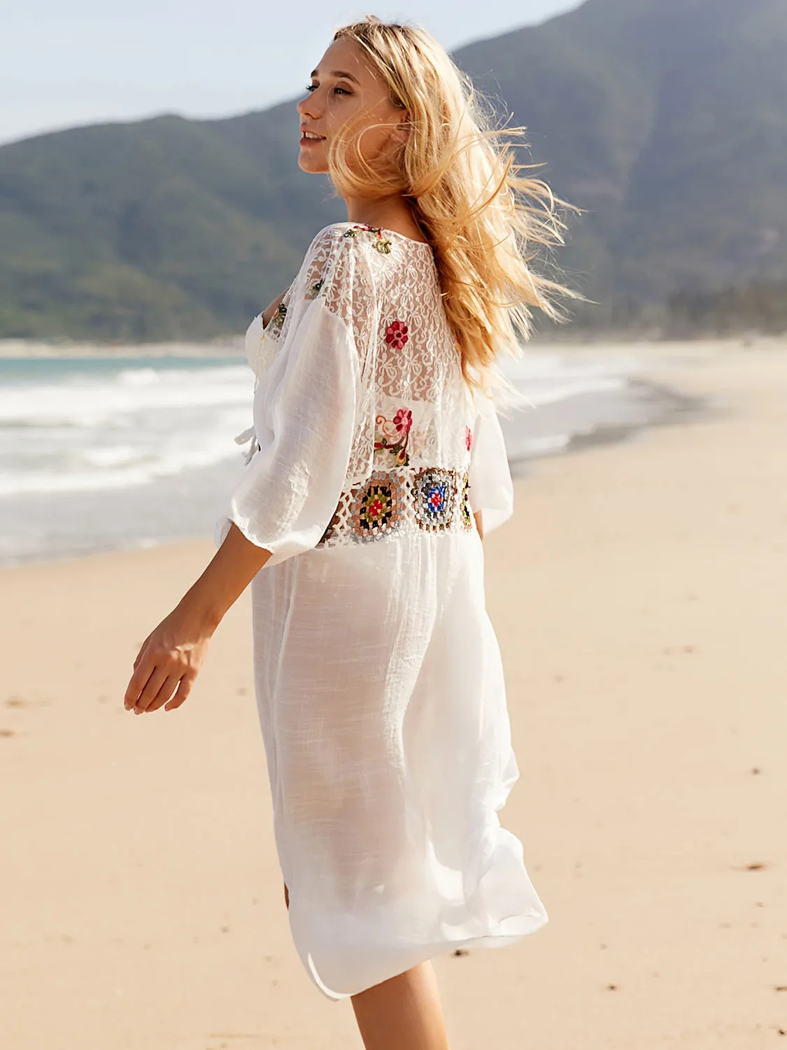 Tied Lace Three-Quarter Sleeve Cover-Up sold by Charming Charlie product image thumbnail 5