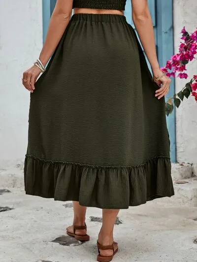 Ruffled Elastic Waist Midi Skirt sold by Charming Charlie product image thumbnail 2