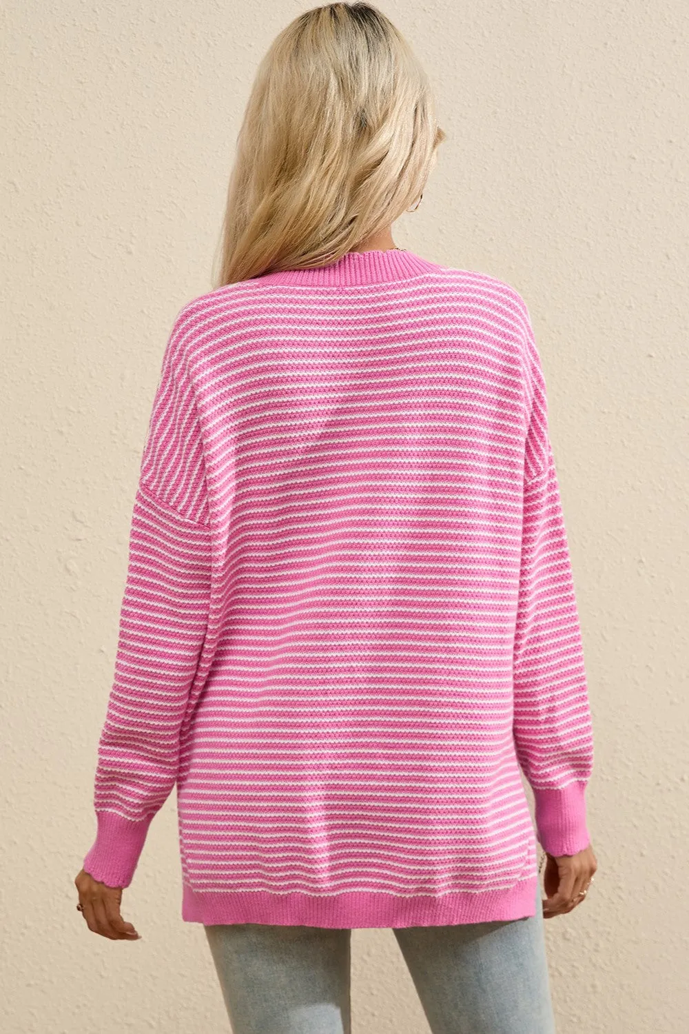 Striped V-Neck Long Sleeve Top sold by Charming Charlie product image thumbnail 4