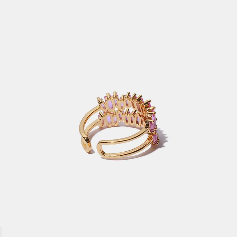 Brass Zircon Double-Layered Open Ring sold by Charming Charlie product image thumbnail 2