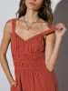 Ruched Wide Strap Jumpsuit with Pockets sold by Charming Charlie