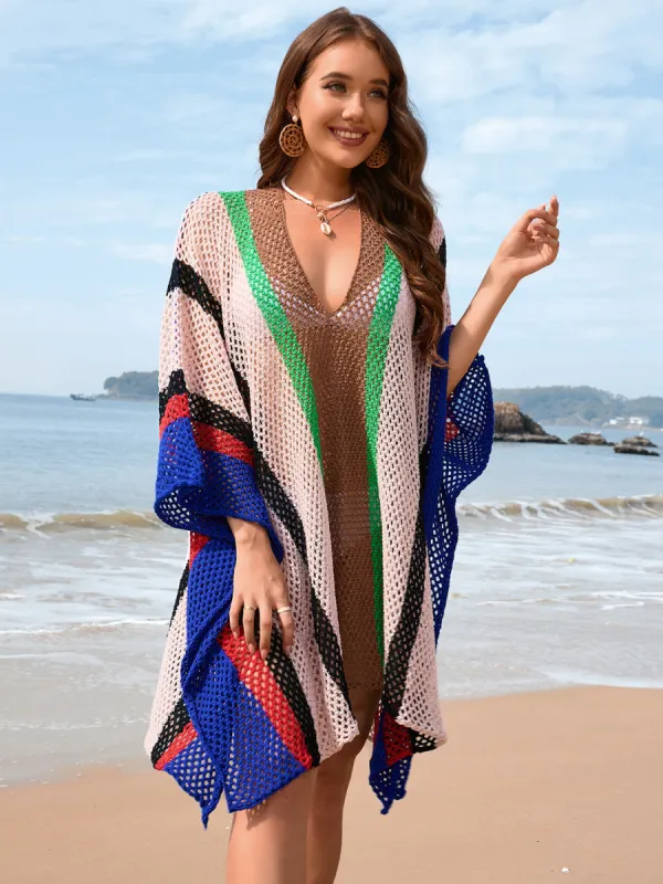 Openwork Color Block Plunge Cover-Up sold by Charming Charlie