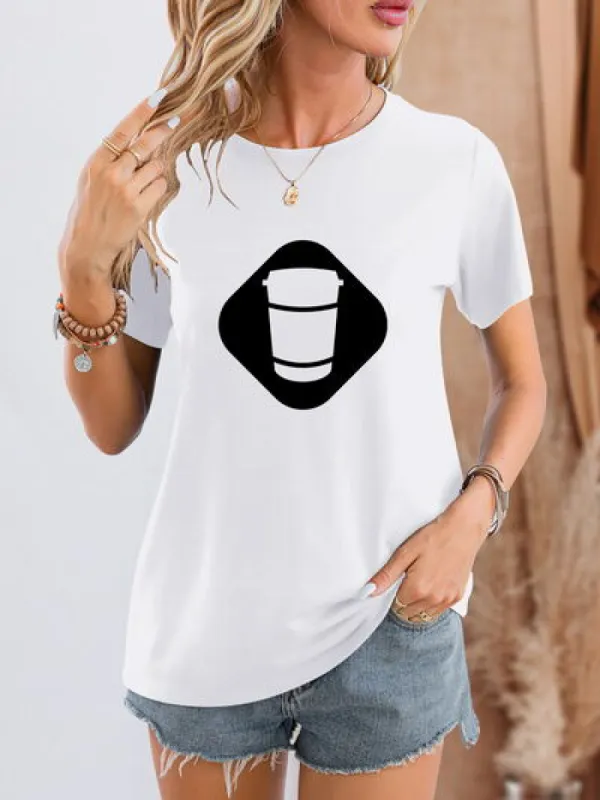 Graphic Round Neck Short Sleeve T-Shirt sold by Charming Charlie