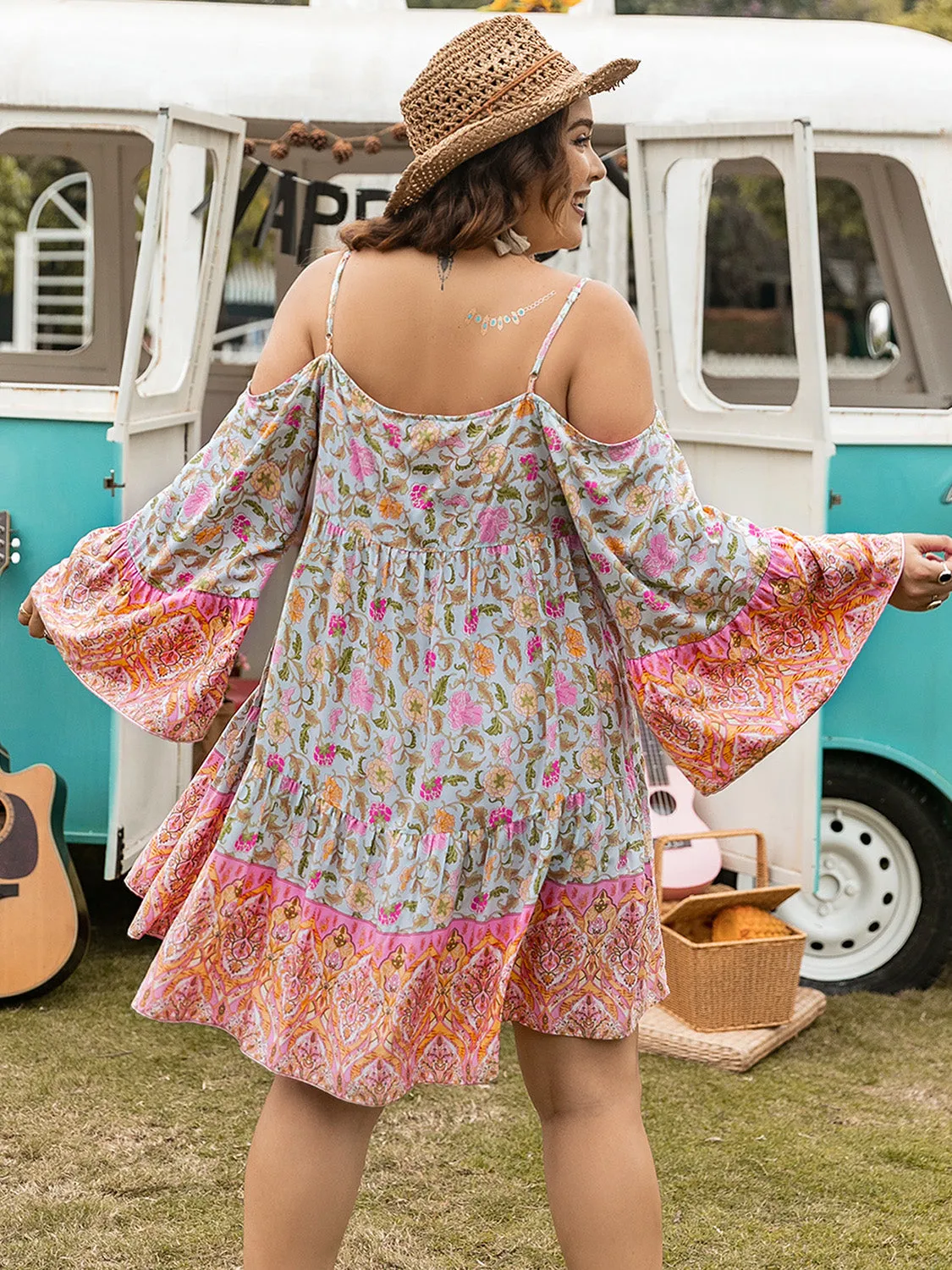 Plus Size Printed Long Sleeve Mini Dress sold by Charming Charlie product image thumbnail 2
