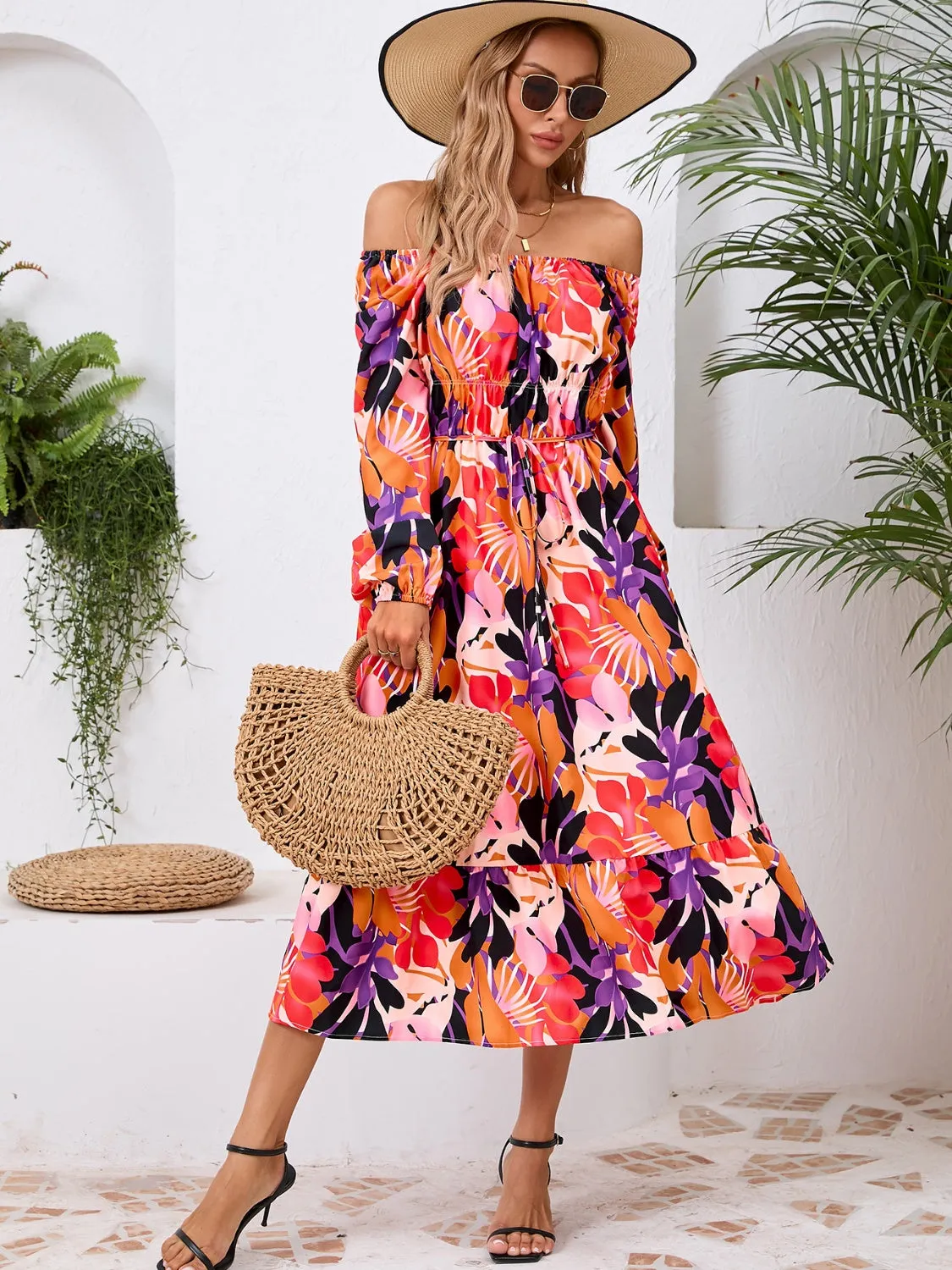 Printed Long Sleeve Midi Dress sold by Charming Charlie product image thumbnail 4