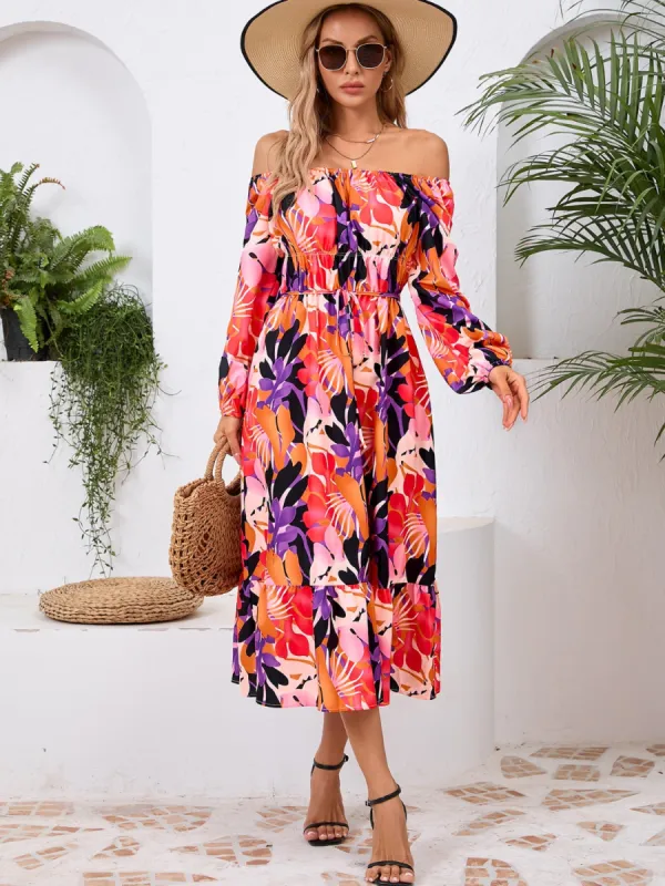 Printed Long Sleeve Midi Dress sold by Charming Charlie