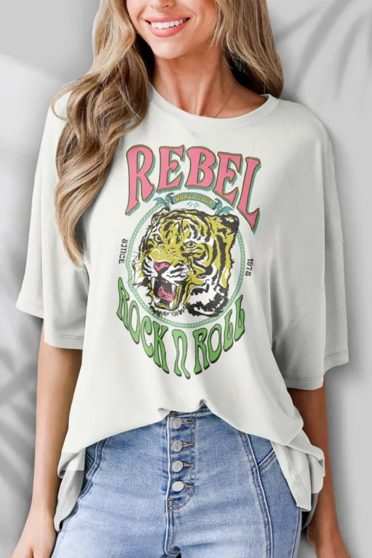 Round Neck Half Sleeve T-Shirt sold by Charming Charlie