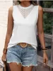 Lace Detail Round Neck Tank sold by Charming Charlie