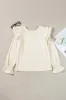 Ruffled Round Neck Flounce Sleeve Top sold by Charming Charlie