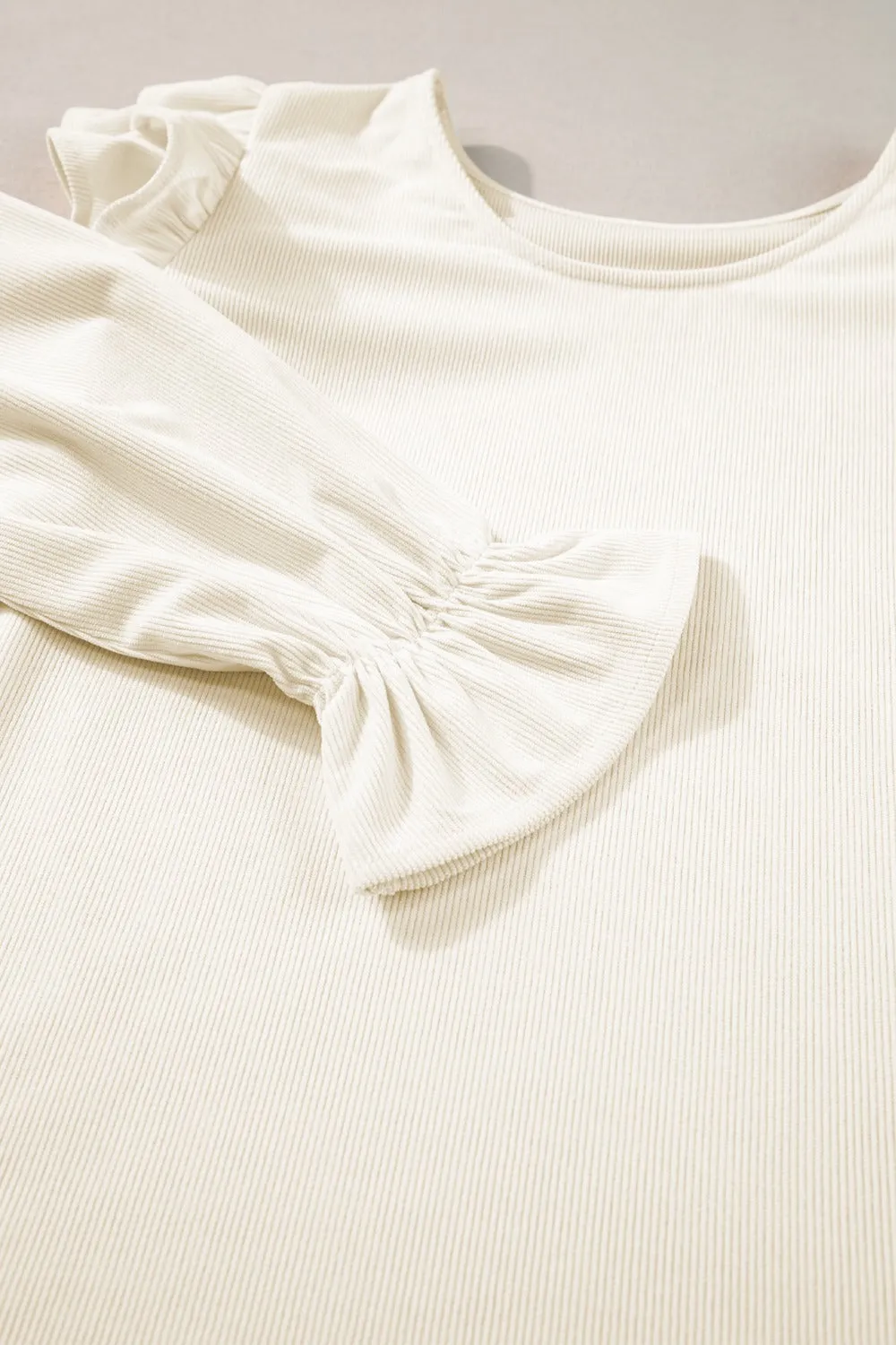 Ruffled Round Neck Flounce Sleeve Top sold by Charming Charlie product image thumbnail 4