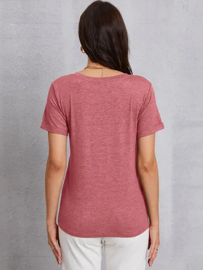 COFFEE V-Neck Short Sleeve T-Shirt sold by Charming Charlie product image thumbnail 2