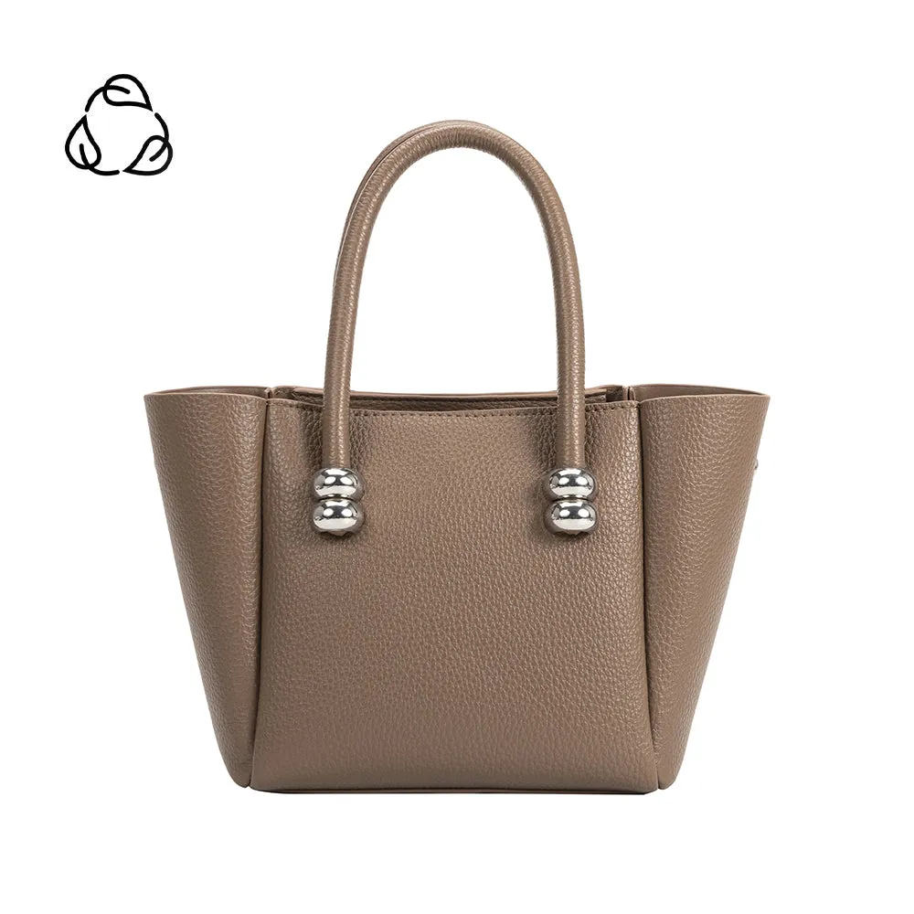 Harlow Taupe Recycled Vegan Top Handle Bag sold by Charming Charlie