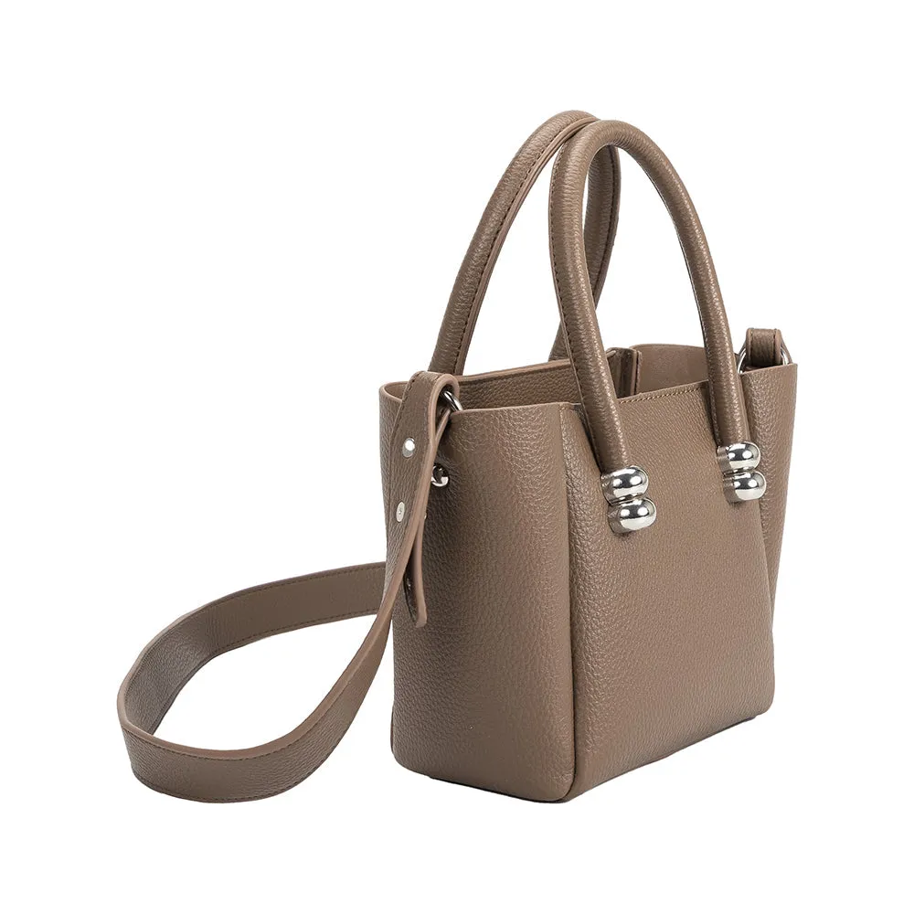 Harlow Taupe Recycled Vegan Top Handle Bag sold by Charming Charlie product image thumbnail 2