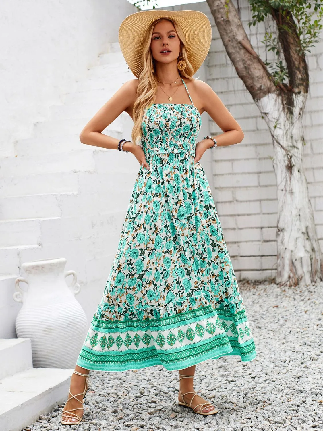 Printed Halter Neck Midi Dress sold by Charming Charlie product image thumbnail 3