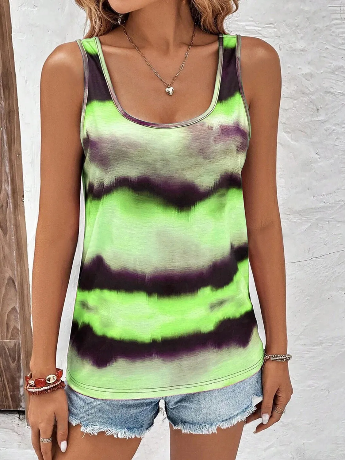 Tie-Dye Scoop Neck Wide Strap Tank sold by Charming Charlie product image thumbnail 5