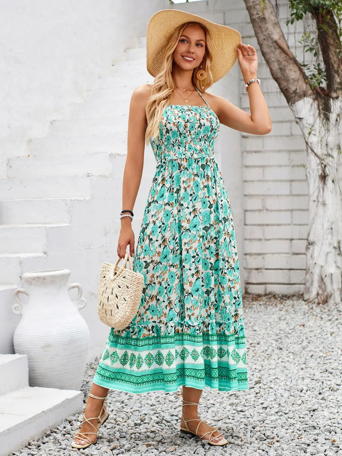 Printed Halter Neck Midi Dress sold by Charming Charlie product image thumbnail 4