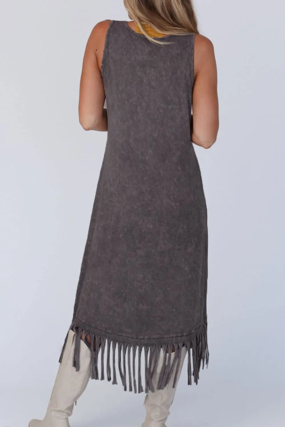 Tassel Round Neck Sleeveless Midi Dress sold by Charming Charlie product image thumbnail 5
