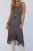 Tassel Round Neck Sleeveless Midi Dress sold by Charming Charlie