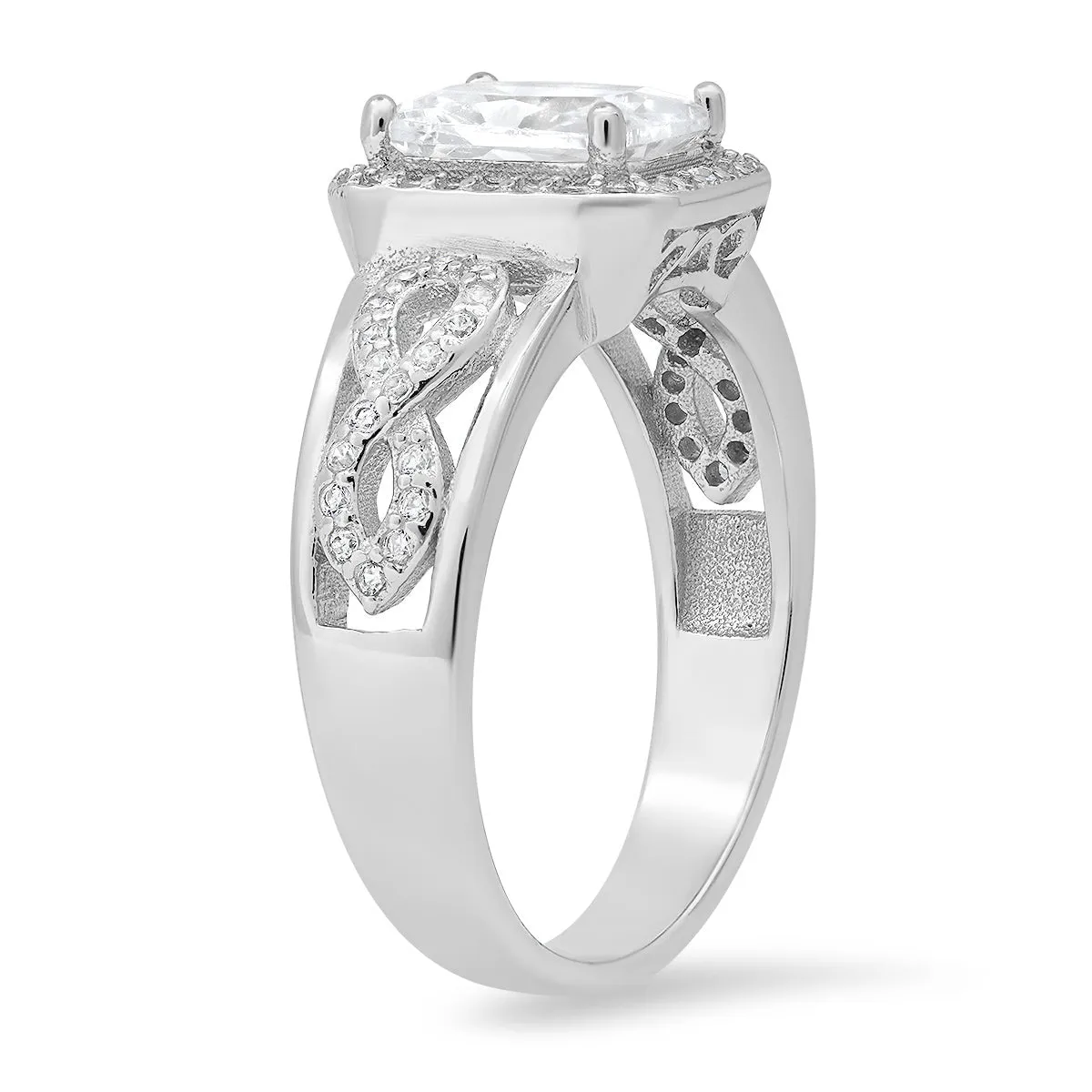 Sterling Silver Infinity Emerald-cut Diamond CZ Ring sold by Charming Charlie product image thumbnail 4