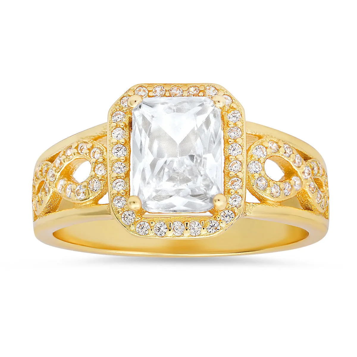 Sterling Silver Infinity Emerald-cut Diamond CZ Ring sold by Charming Charlie product image thumbnail 3
