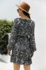 Animal Print Round Neck Balloon Sleeve Mini Dress sold by Charming Charlie