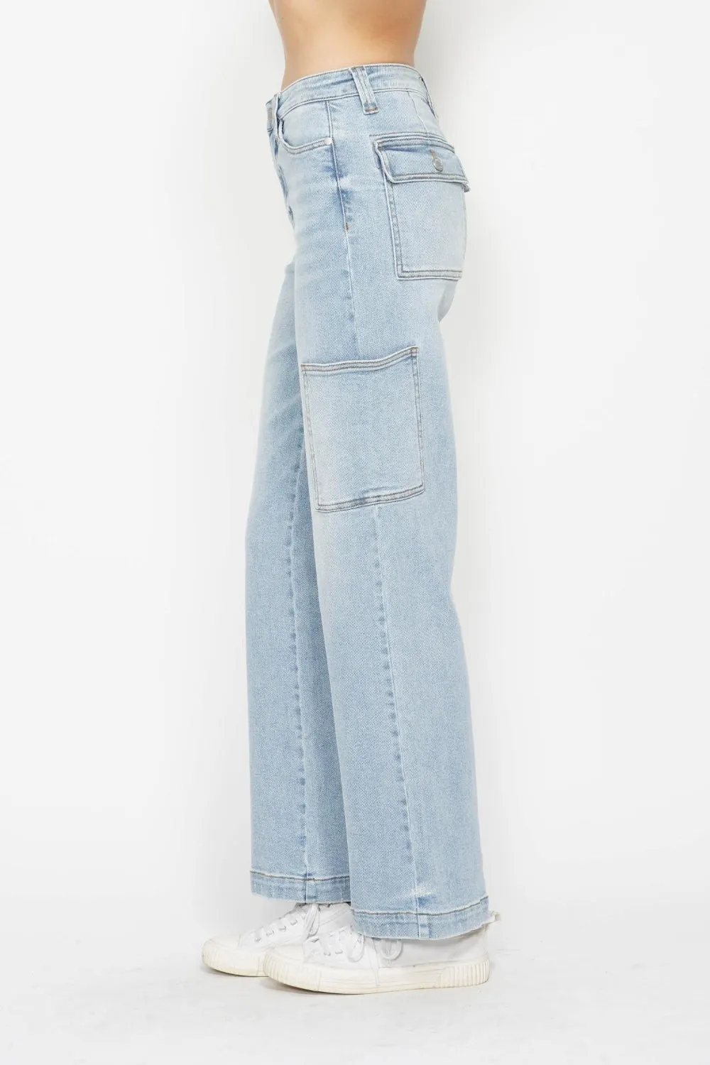 Judy Blue Full Size High Waist Straight Cargo Jeans sold by Charming Charlie product image thumbnail 5