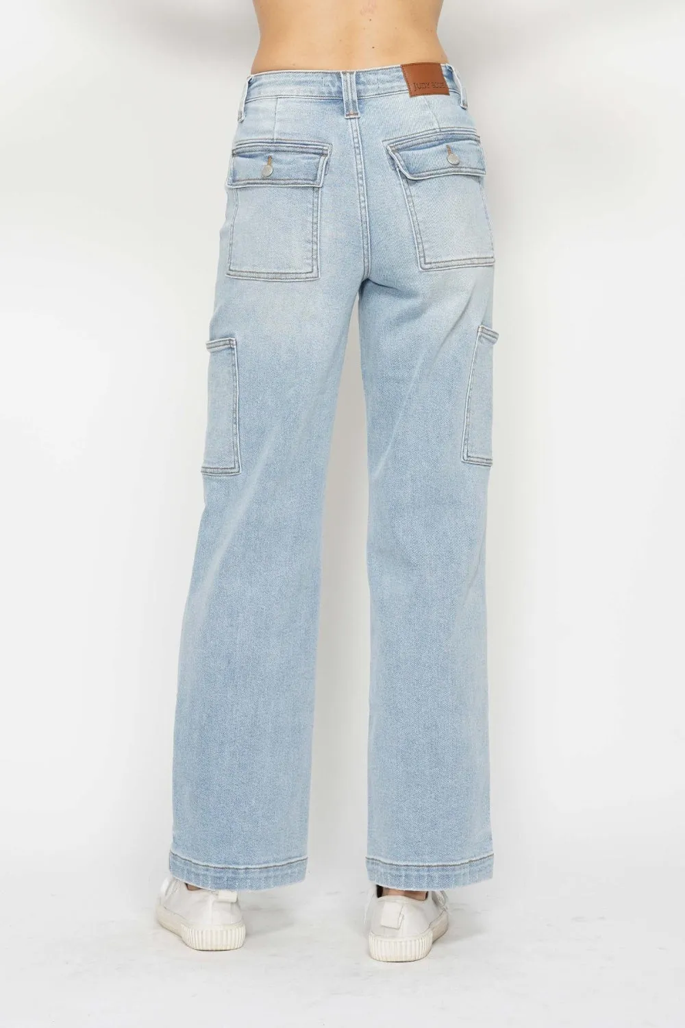 Judy Blue Full Size High Waist Straight Cargo Jeans sold by Charming Charlie product image thumbnail 2