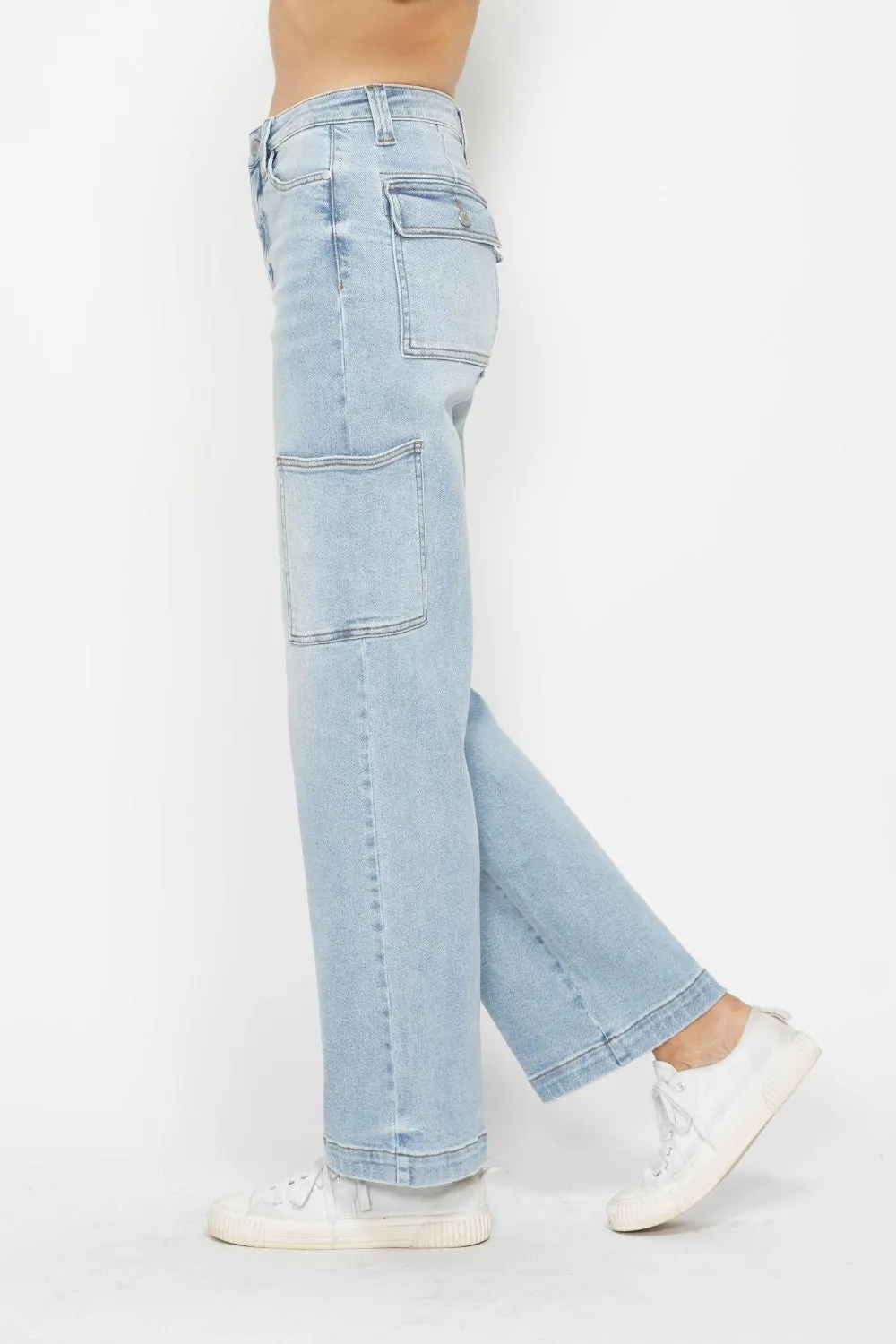 Judy Blue Full Size High Waist Straight Cargo Jeans sold by Charming Charlie product image thumbnail 3