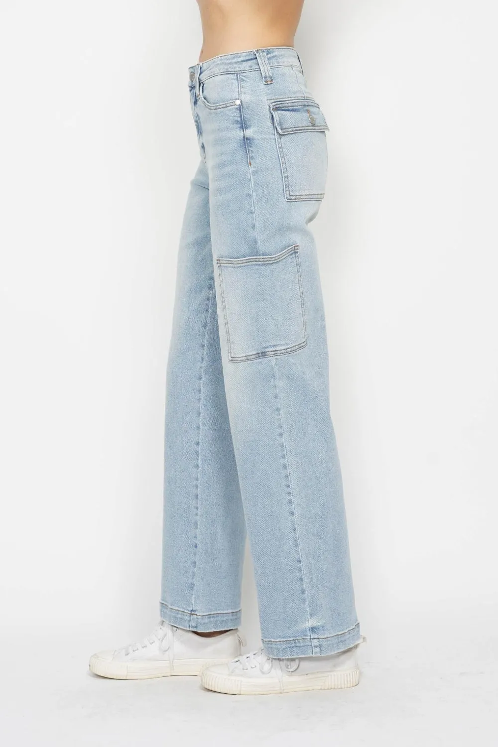 Judy Blue Full Size High Waist Straight Cargo Jeans sold by Charming Charlie product image thumbnail 4
