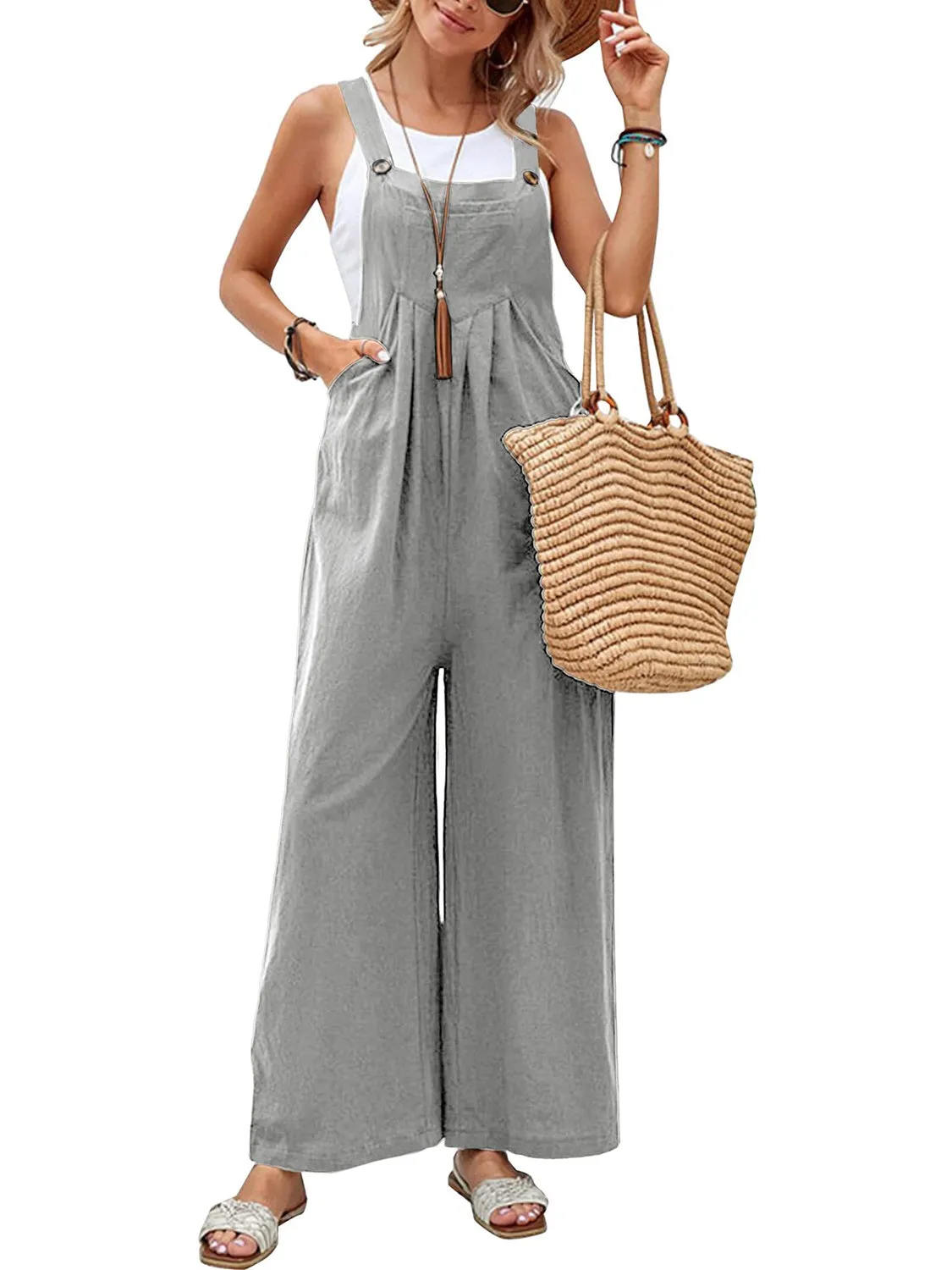 Full Size Square Neck Wide Strap Overalls sold by Charming Charlie product image thumbnail 2