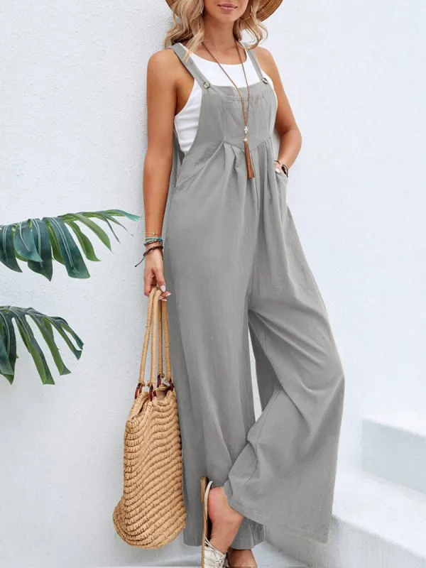 Full Size Square Neck Wide Strap Overalls sold by Charming Charlie