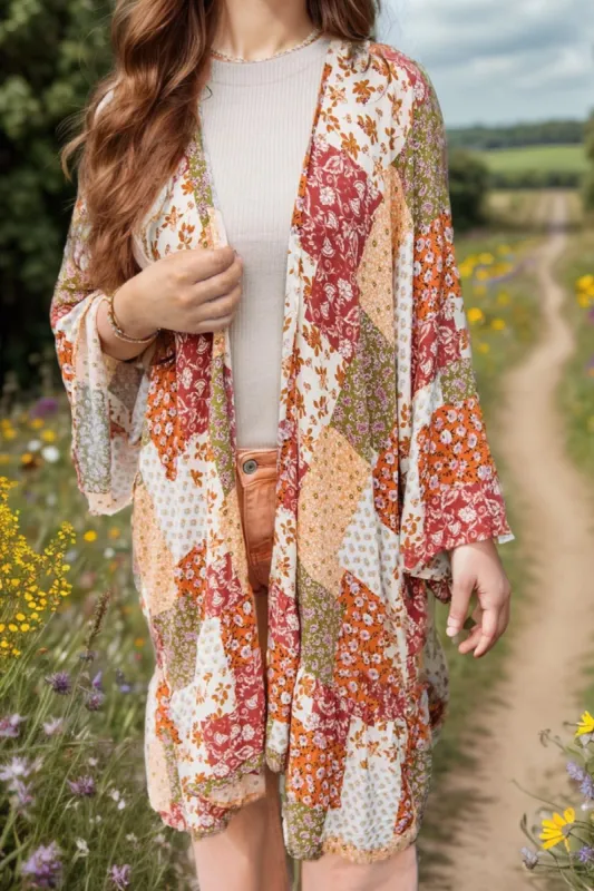 Printed Open Front Long Sleeve Cover-Up sold by Charming Charlie