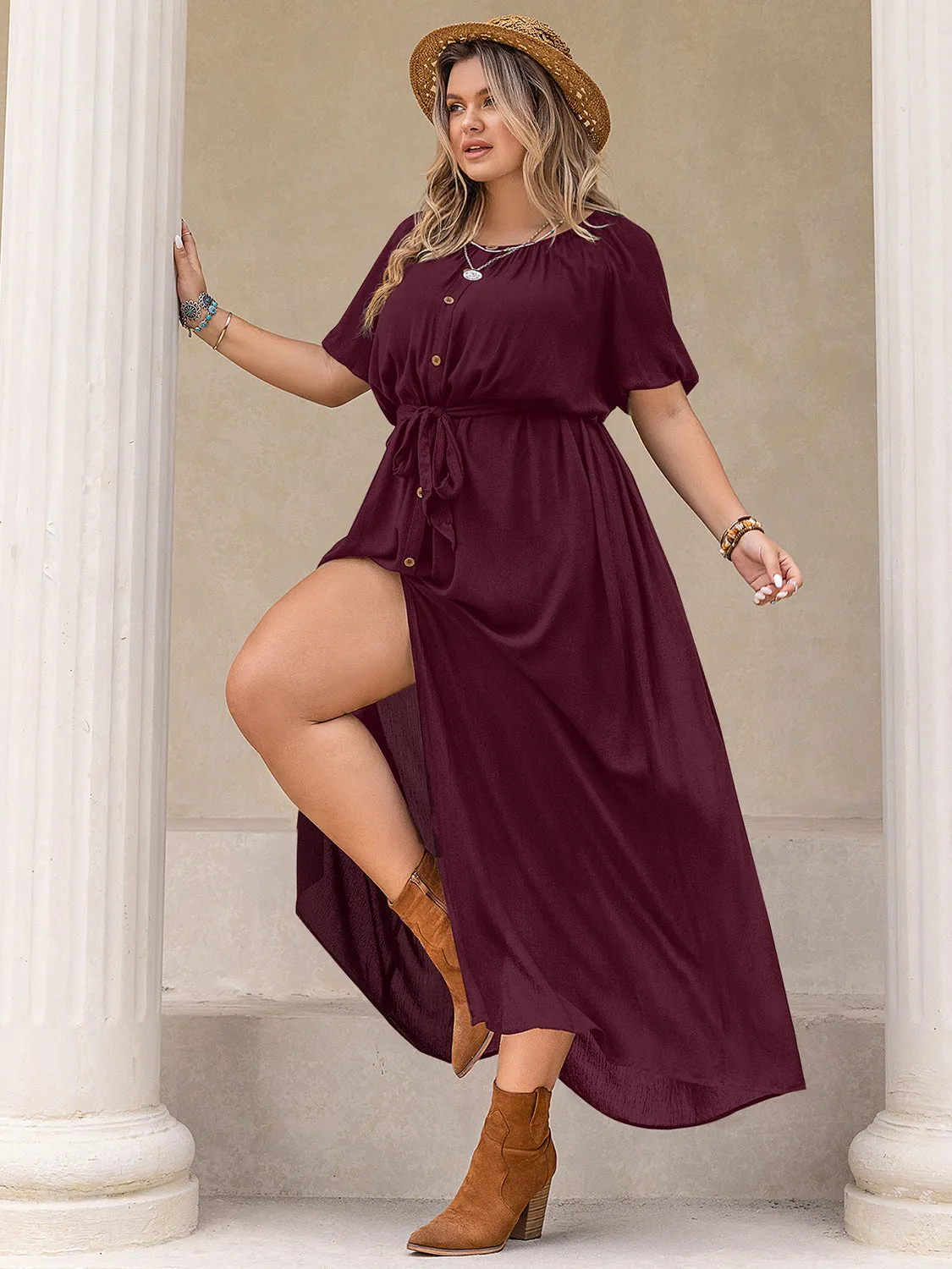 Plus Size Round Neck Half Sleeve Dress sold by Charming Charlie product image thumbnail 5