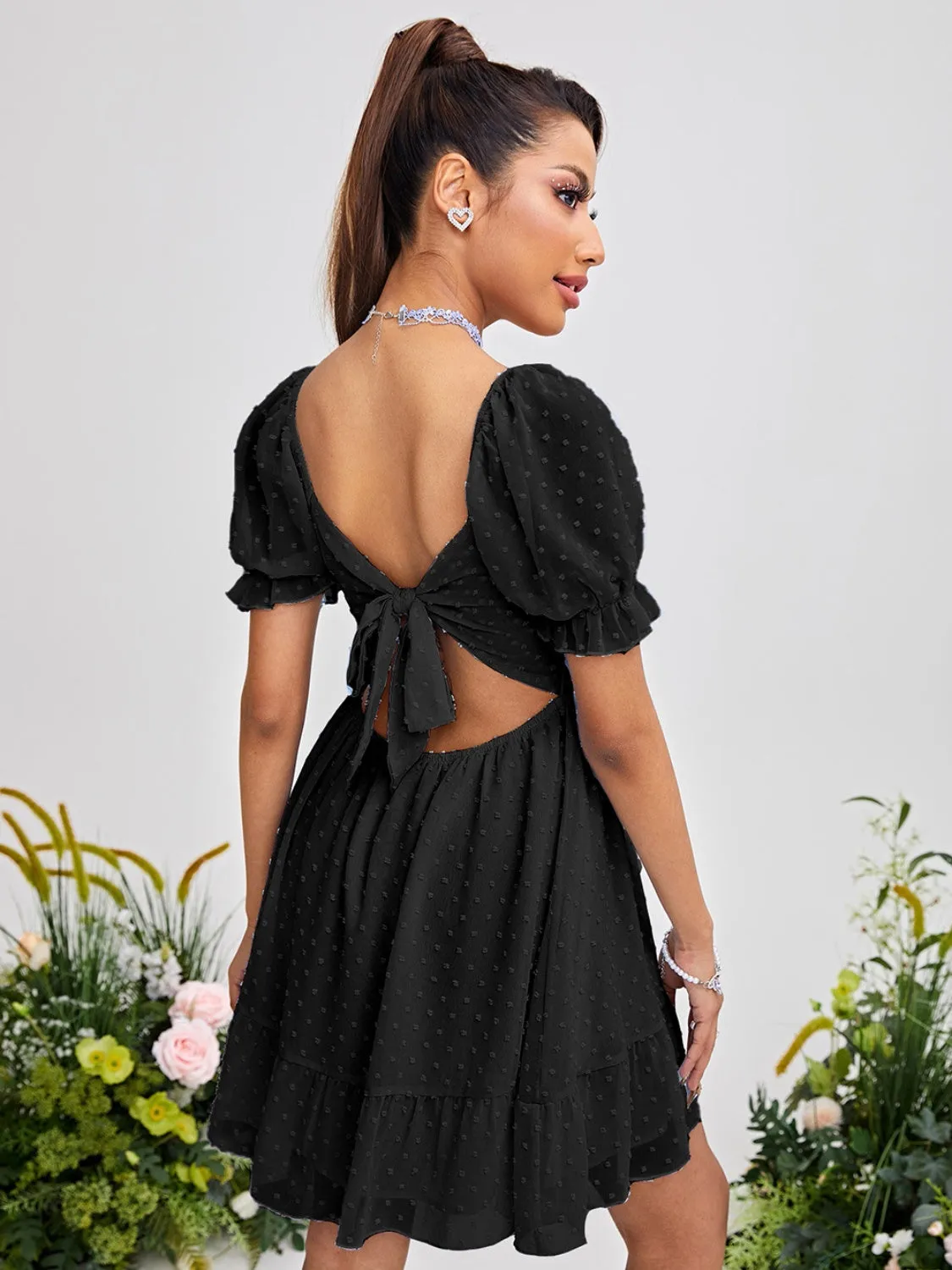 Swiss Dot Square Neck Mini Dress sold by Charming Charlie product image thumbnail 2