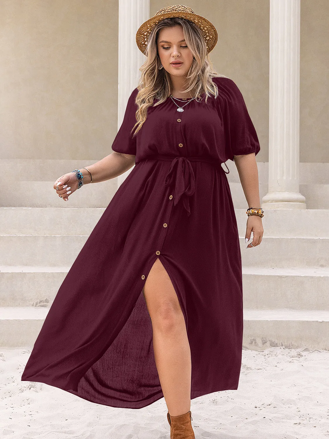 Plus Size Round Neck Half Sleeve Dress sold by Charming Charlie product image thumbnail 3