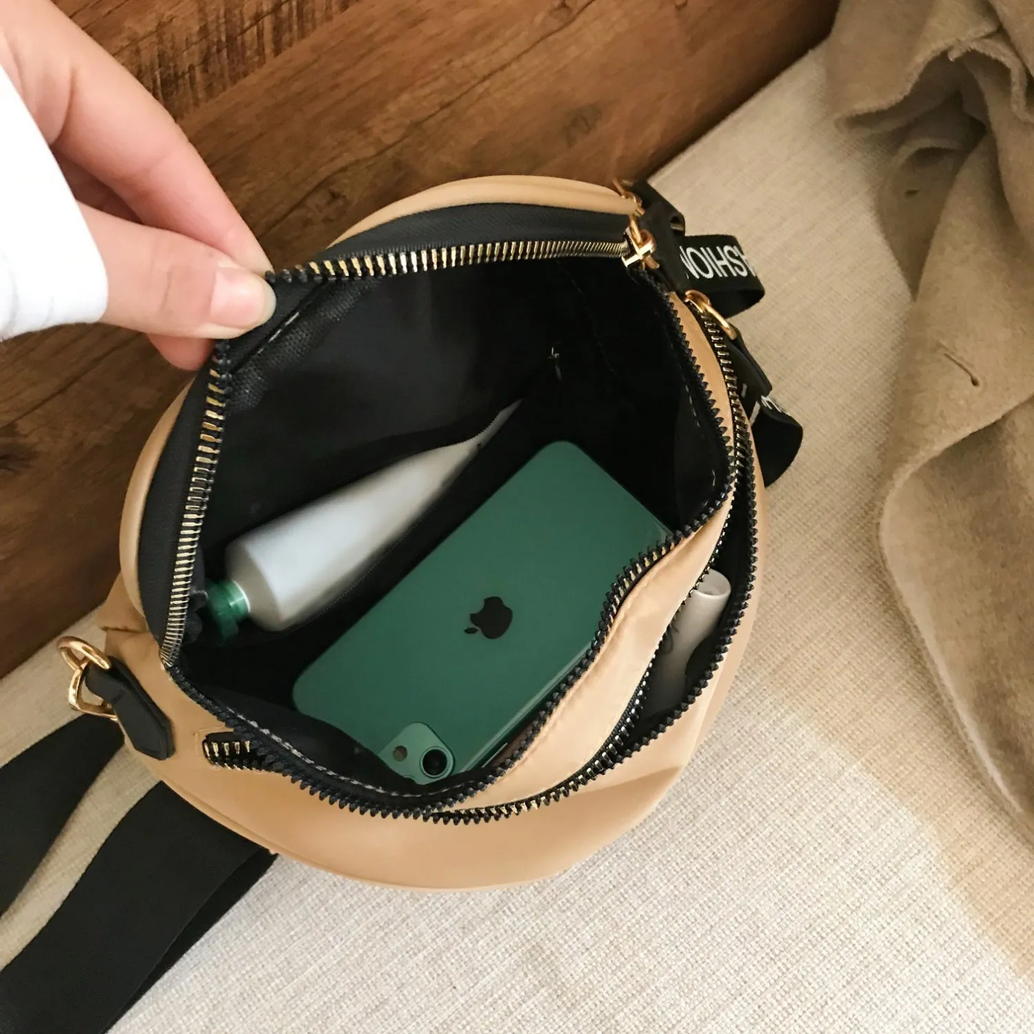 Double Zip Nylon Crossbody Bag sold by Charming Charlie product image thumbnail 2