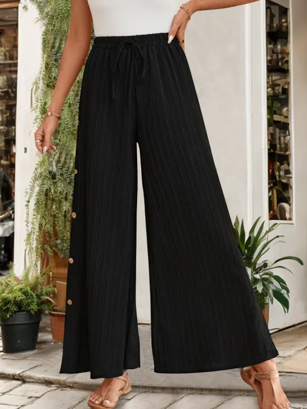 Tied Slit Wide Leg Pants sold by Charming Charlie