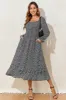 Printed Square Neck Long Sleeve Midi Dress sold by Charming Charlie