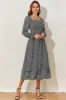 Printed Square Neck Long Sleeve Midi Dress sold by Charming Charlie