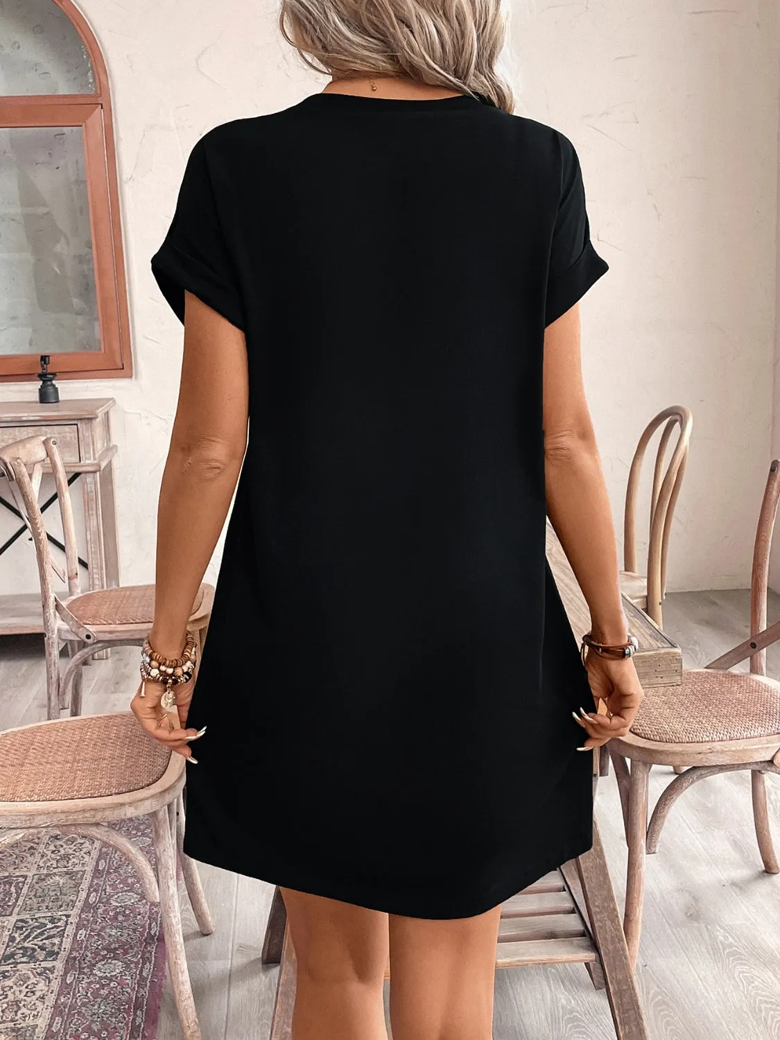Letter Graphic Round Neck Short Sleeve Mini Tee Dress sold by Charming Charlie product image thumbnail 2