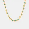 Titanium Steel Drip Oil Flower Necklace sold by Charming Charlie