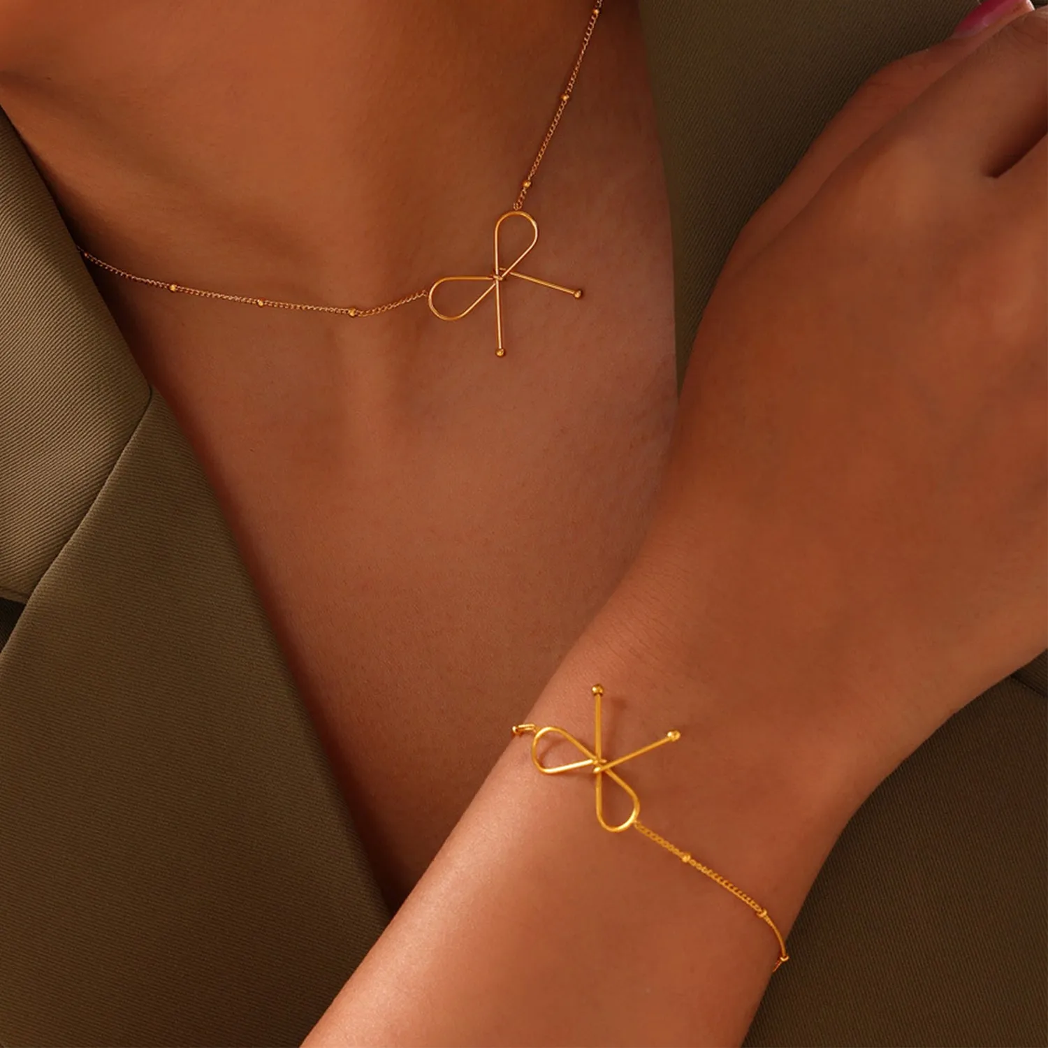 Titanium Steel Bow Bracelet sold by Charming Charlie product image thumbnail 3