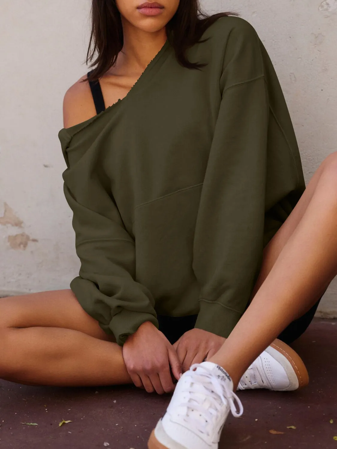 Dropped Shoulder Long Sleeve Hoodie sold by Charming Charlie product image thumbnail 2