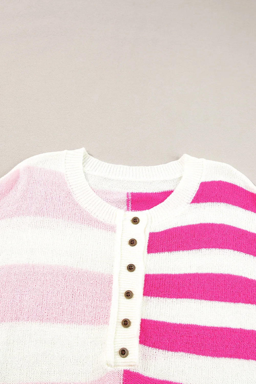 Striped Round Neck Half Sleeve Knit Top sold by Charming Charlie product image thumbnail 3