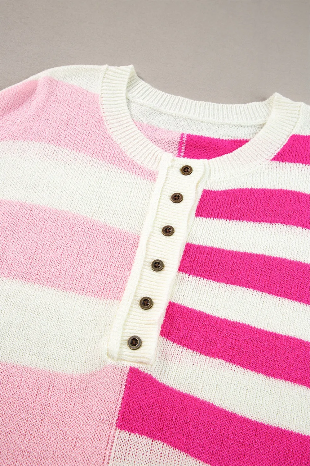 Striped Round Neck Half Sleeve Knit Top sold by Charming Charlie product image thumbnail 4