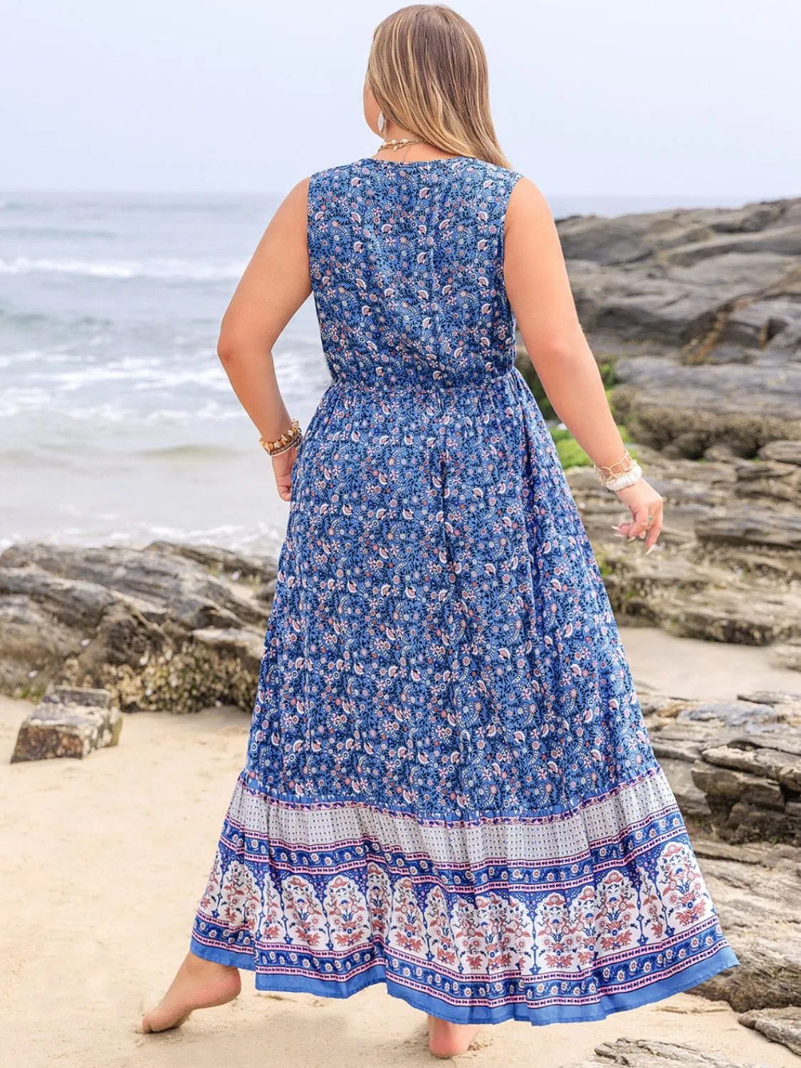 Plus Size Tied Printed Sleeveless Maxi Dress sold by Charming Charlie product image thumbnail 2