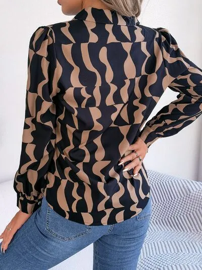 Printed Button Up Long Sleeve Shirt sold by Charming Charlie product image thumbnail 5